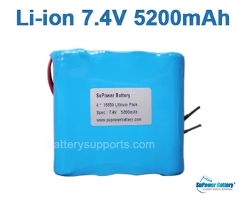 

SuPower 7.2V 7.4V 8.4V 18650 5200mAh Lithium ion Li-ion Rechargeable Battery Pack Max. 2A with built-in protection circuit board