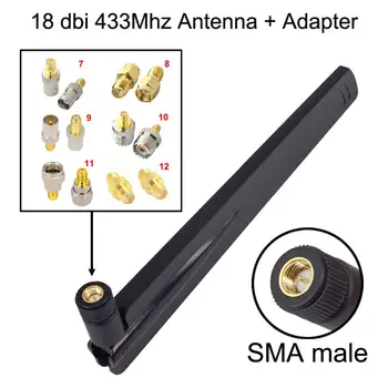 

433Mhz Antenna 18dbi SMA Male Booster+SMA female to ts9 CRC9 male female N F BNC TNC TV RF adapter connector