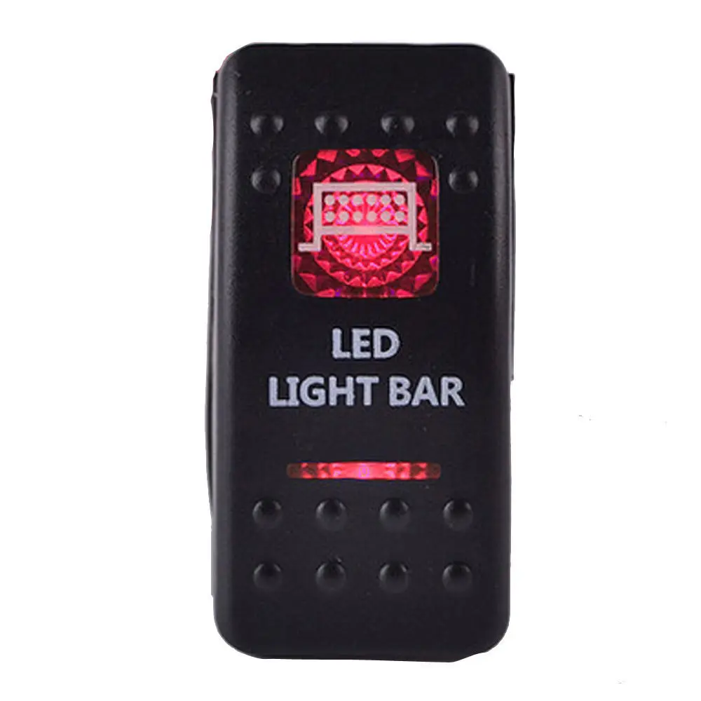 

12v-24v Car Boat marine switch 5-pin Rocker Switch RED LED Light LED LIGHT BAR