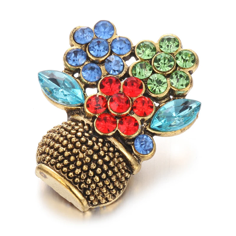 

Carved Rhinestone Round Snap Buttons Gold Decoration Buttons Jewelry Fit 18mm/20mm DIY Snap Bracelet Jewelry Making