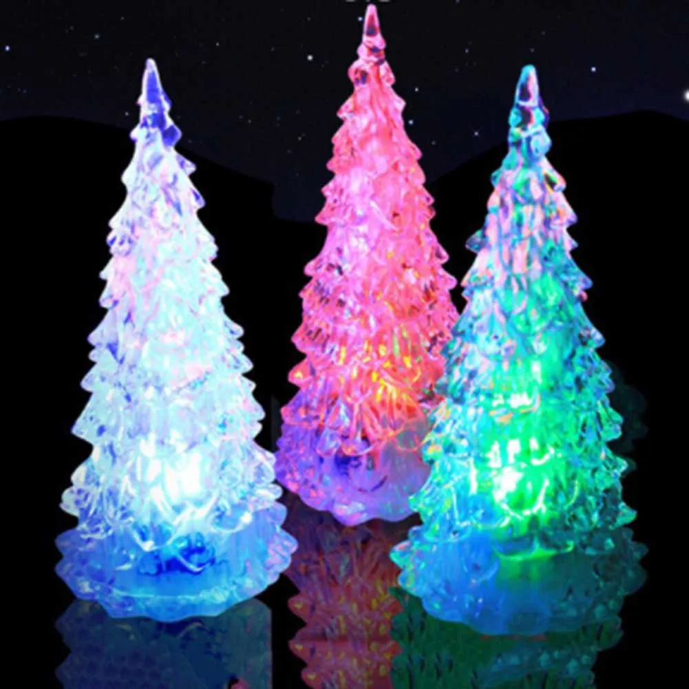 Glowing Night Light Home Decorations Apple Christmas tree Shape Color