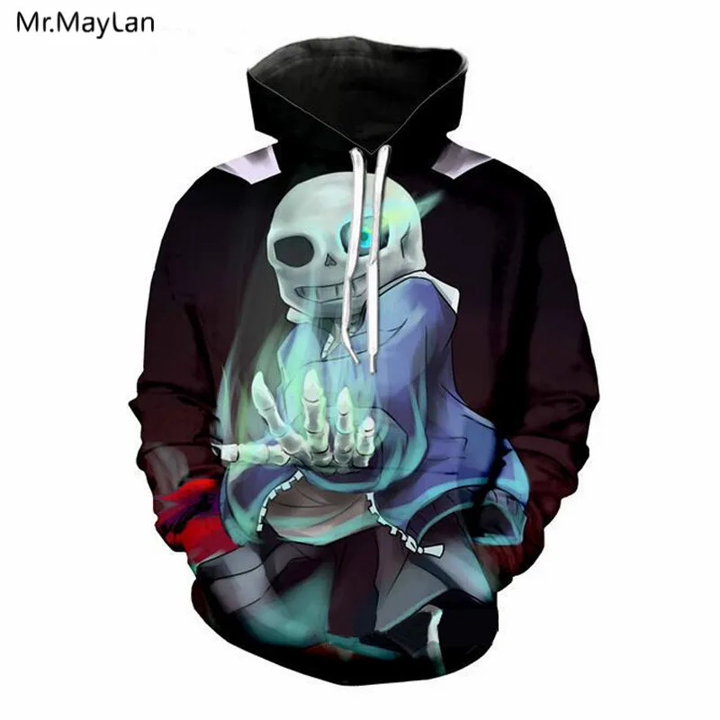 

Game Undertale Skull Finger Print 3D Hoodies Men Women Pullovers Sweatshirts Hipster Hooded Tracksuits Jacket Tops Plus size 5XL