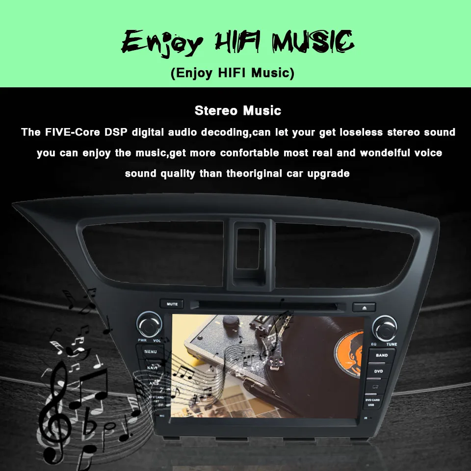 Cheap Android 8.1 car dvd player Head unit for Honda civic 2014 2015 gps radio BT tape recorder stereo systems in dashboard 9
