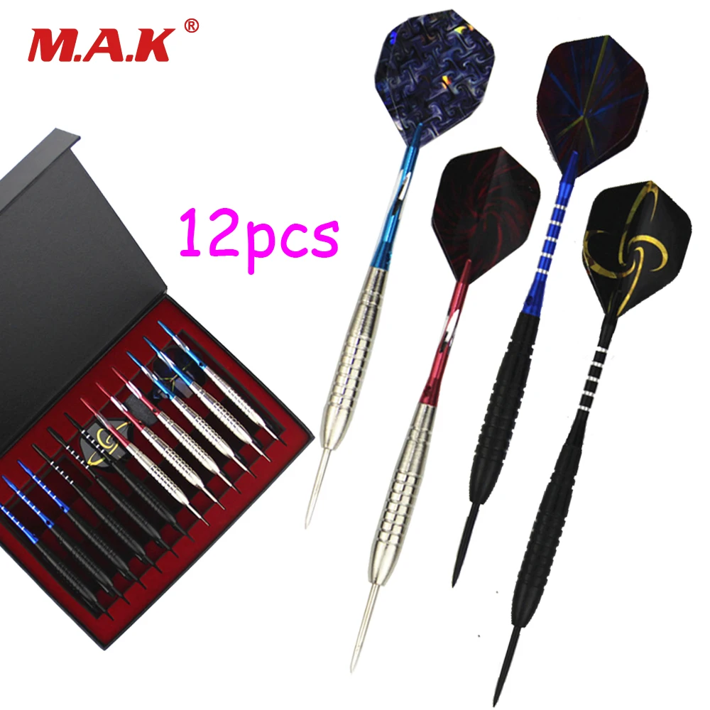 

High Quality 12pcs Professional Straight Dart 4 Color Needle Dart with Aluminum Pole for Indoor Outdoor Game Sports