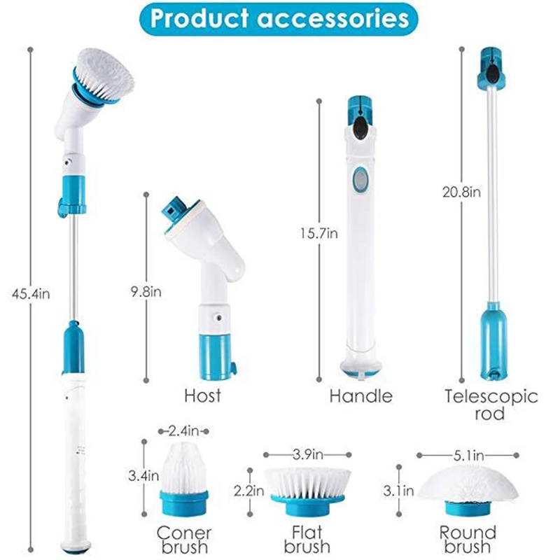 Турбо-скраб электрическая Чистящая Щетка Беспроводная зарядка водостойкий очиститель Многофункциональное использование для ванной комнаты кухонные чистящие инструменты