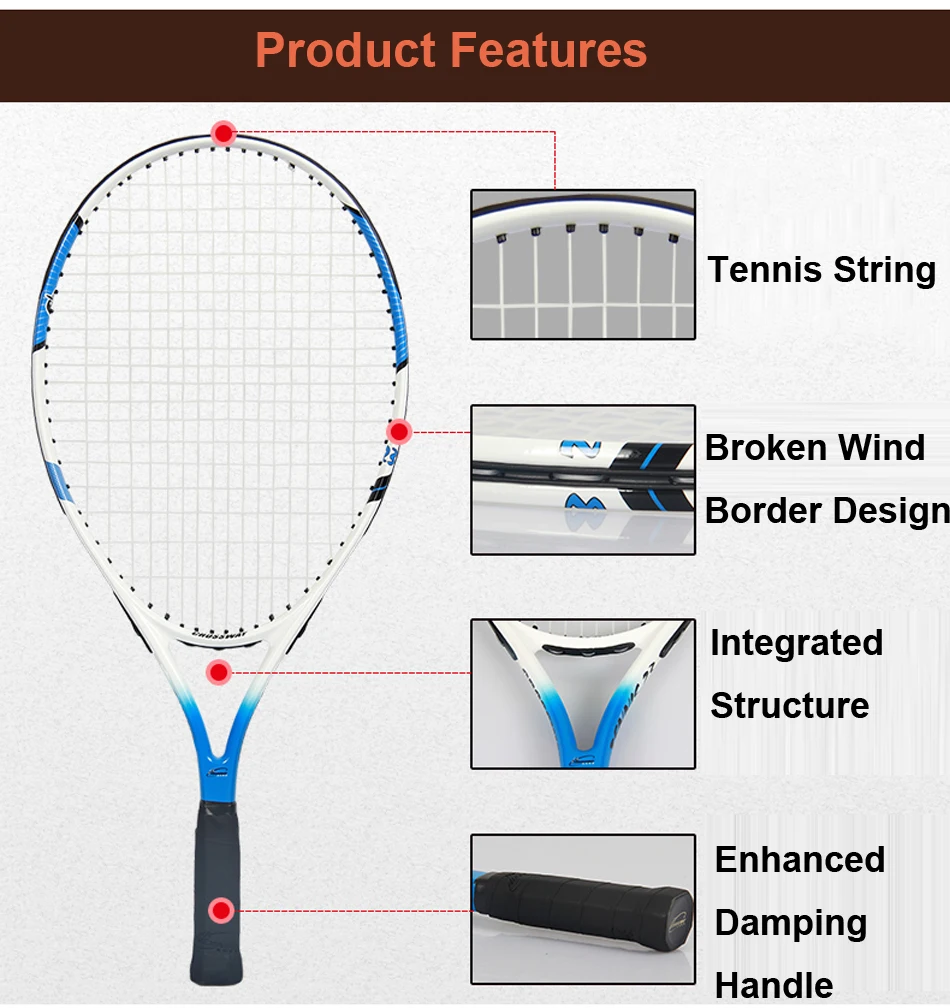 23InchesTennis ракетка детская Теннисная ракетка из карбона Подростковая ракетка Tenis Raquette с струна для теннисной ракетки Теннисная сумка Детская ракетка