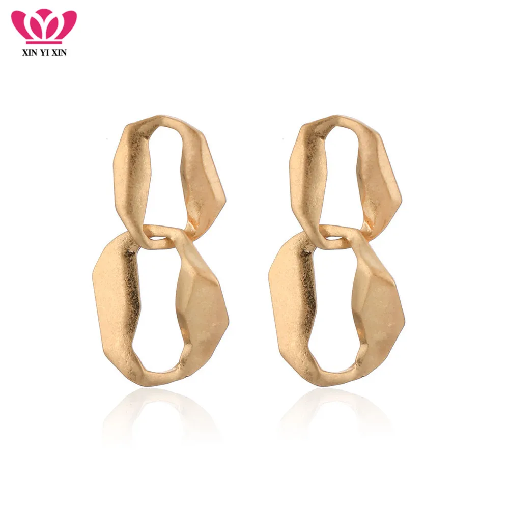 Gold Double Circles Earring Simple Punk Earrings Color For Women Party Irregularity Fashion Jewelry Accessories Hot 2018 | Украшения и