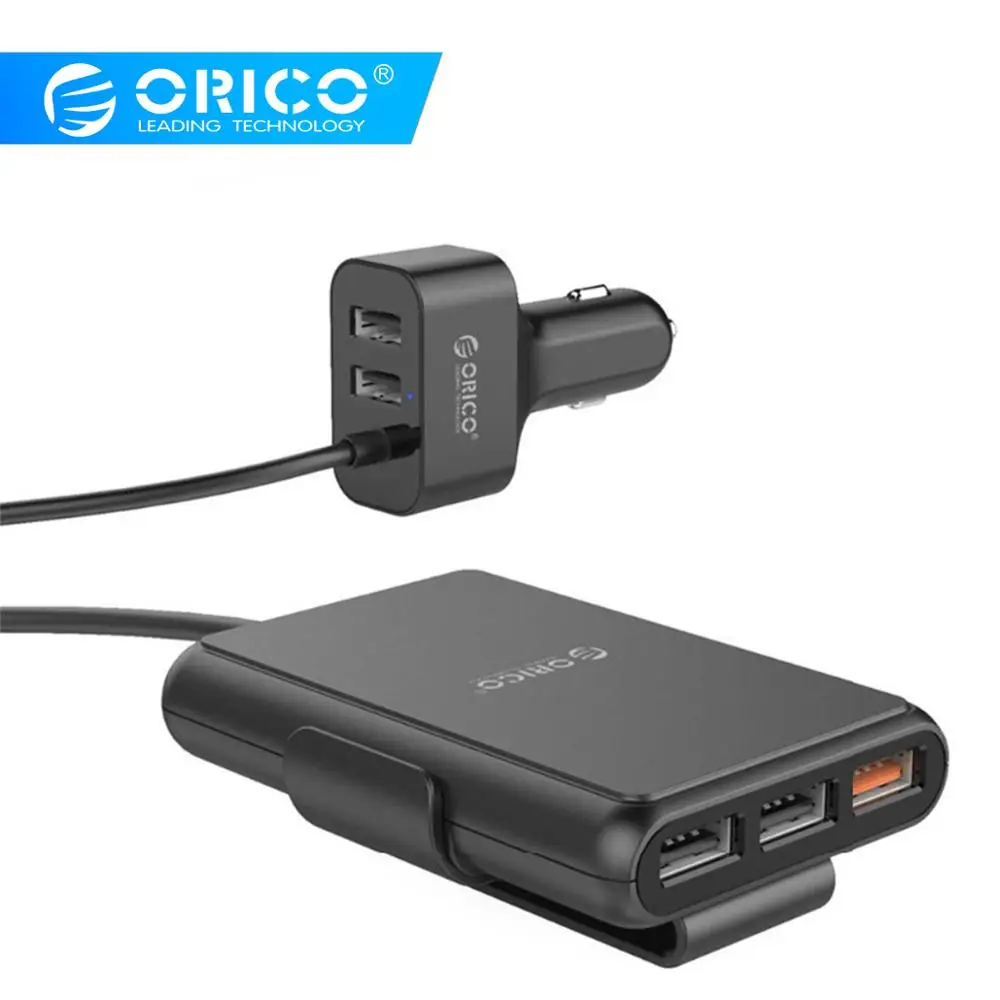 ORICO 5 портов QC3.0 USB Автомобильное зарядное устройство универсальное USB быстрое зарядное устройство 52 Вт для iPhone 7 samsung Xiaomi автомобильное зарядное устройство для телефона