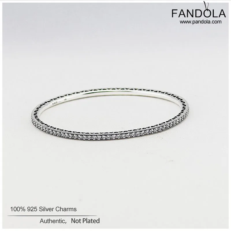 

High Quality Real 925 Sterling Silver Clear CZ Twinkling Forever Bracelet For Women Fit Original Brand DIY Beads Charm Jewelry