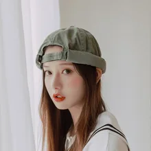 Милая винтажная дышащая Шапка-бини, Женская Хип-Хоп Мужская шапка, хлопковая Ретро Регулируемая шапка без полей, литературный Арендодатель, моряк, шапка