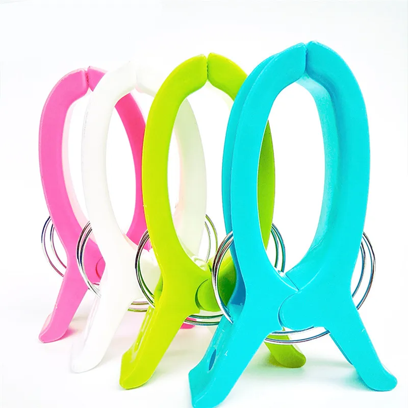 

4Pcs/set Large Mix Colour Plastic Beach Towel Clips Pegs Sunbed Quilt Prevent Wind Clothespins Clothes Pegs Drying Hanger