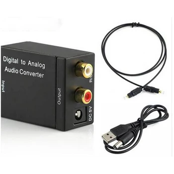 

Digital to Analog Audio Converter Adapter Digital Optical Fiber Coaxial RCA Toslink Signal to Analog Audio Converter RCA for DVD