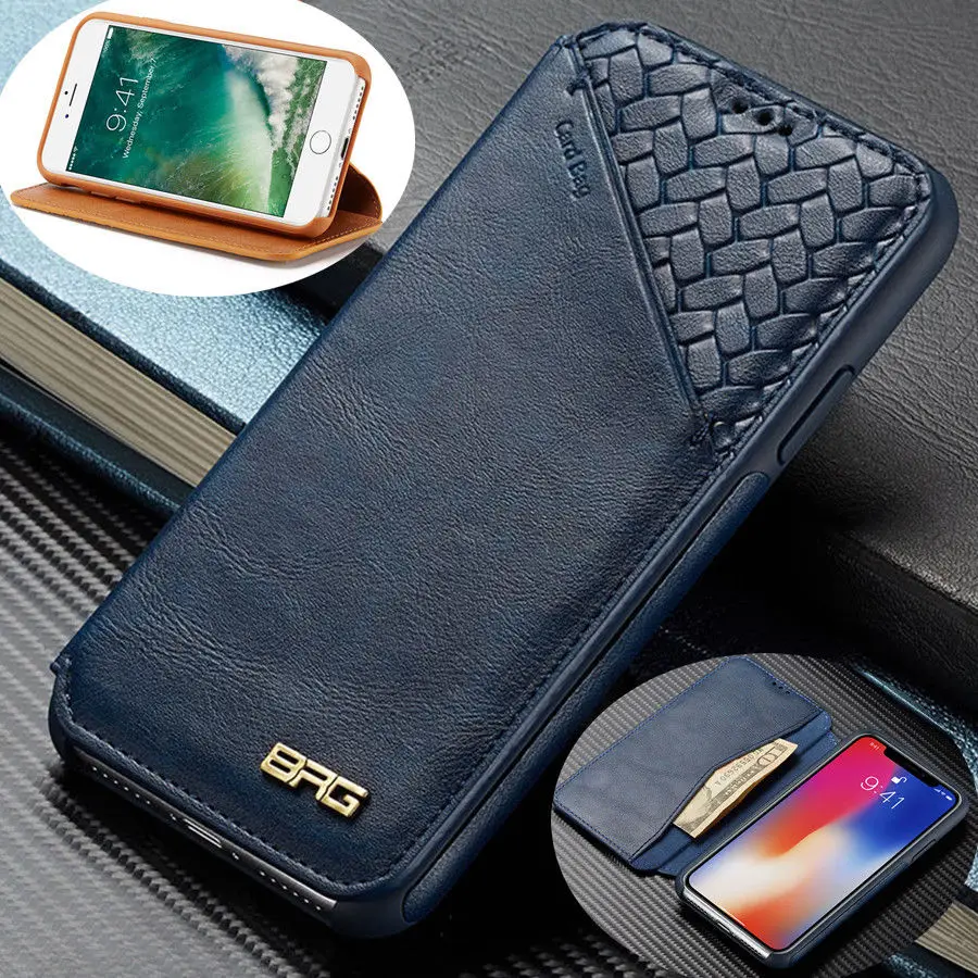 

For iPhone XS Max XR 7 8 Plus 6s Flip Leather Case Card Stand Magnetic Wallet Cover