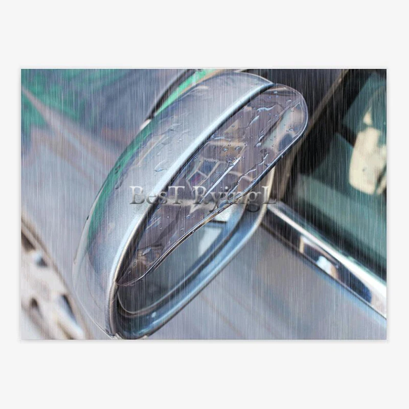 

YY Universal Flexible PVC Car Accessories Rearview Mirror Rain Shade Rainproof Blades Car Back Mirror Eyebrow Rain Cover 2Pcs
