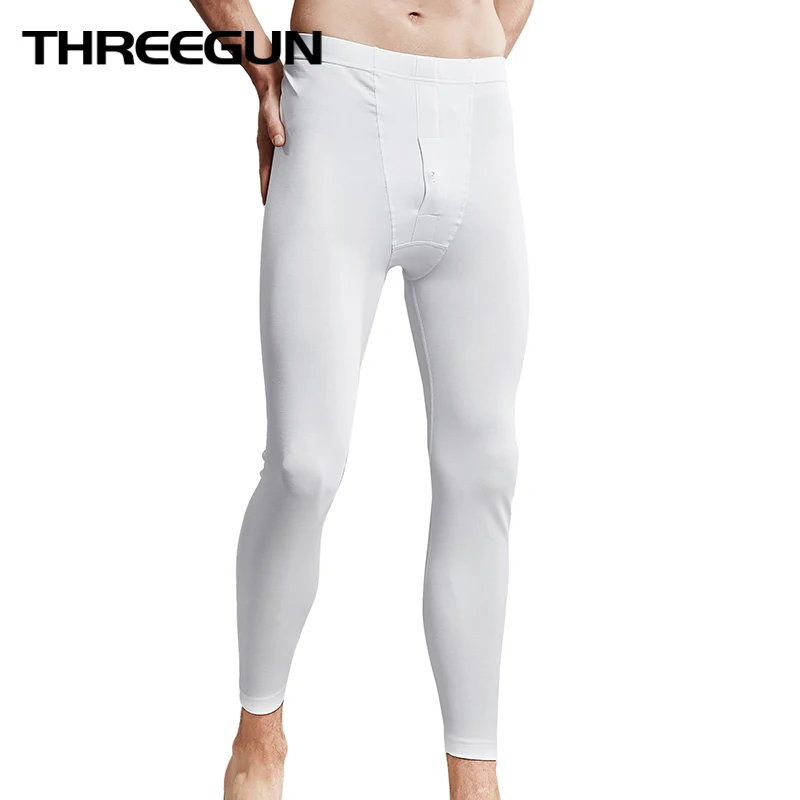 THREEGUN 2018 Winter Men Long Johns Underwear Ultra Soft Solid Smooth