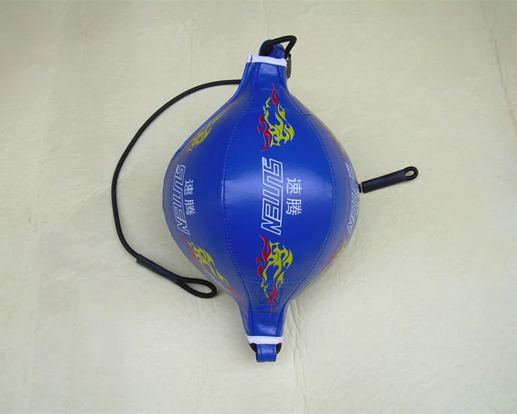 Дешевые Пламя Печатные Муай Тай боксерский мяч удар тренировочное оборудование ММА Taekwando бой карате превышение мячей груша DEO - Цвет: Синий