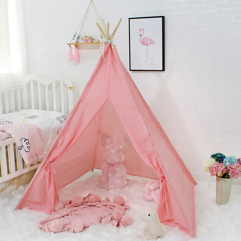 Хлопковая креповая палатка вигвам для детей детская комната Tipi игровой домик Wigwam