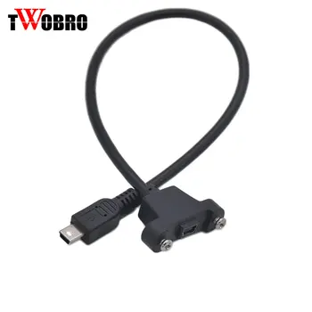 

TWOBRO 30cm 50cm Panel Mount Type Mini USB 5Pin Male to Female Extension Adapter Cable with Screws