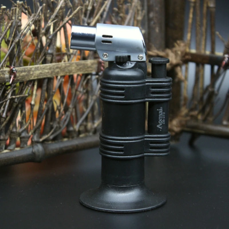 

Outdoor Camping BBQ Black Welding Spray Gun Refillable Butane Gas Flame Lighter Windproof Cooking Kitchen Lighters No Gas
