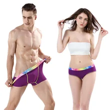 Новое разноцветное парное нижнее белье, сексуальное женское нижнее белье, индивидуальные мужские трусы-боксеры, дышащее стрейчевое парное нижнее белье