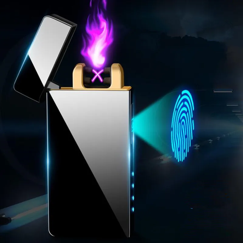 

New USB charging Double arc cigarette lighter Touch switch Rechargeable electronic Plasma windproof flameless cigar lighters