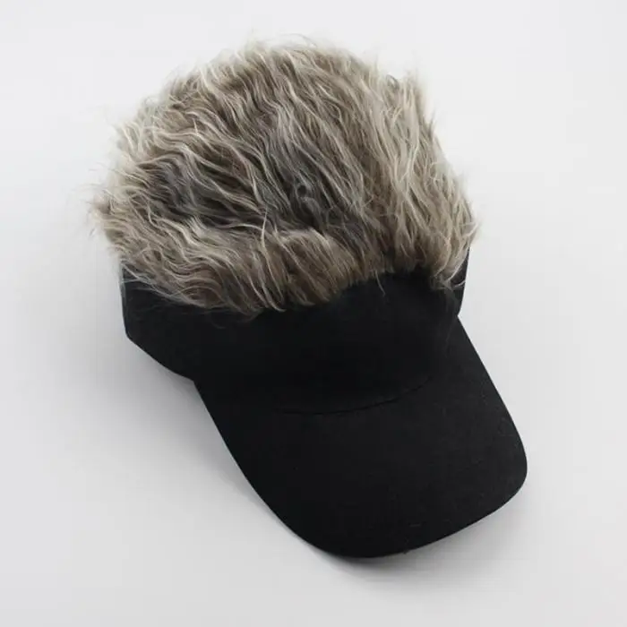 Newly 1 Pcs Wig Baseball Hat Sun Visor Cap with Spiked Hair Winter Warm Outdoor Caps BN99