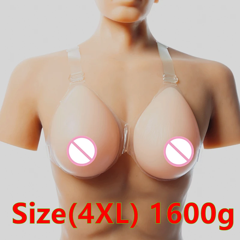 

1600g/pair Teardrop Silicone Breast Strap On Artificial Breast Large Breast Forms Crossdresser Transgender Boobs