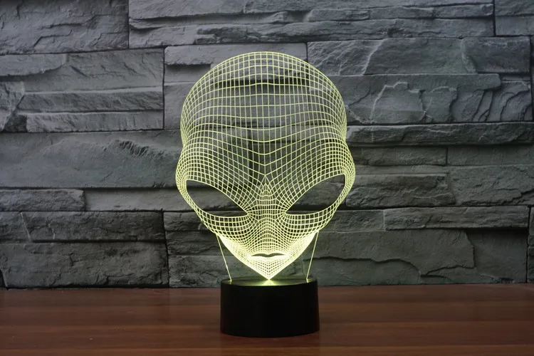 Decoração da Lâmpada de Mesa Luz de Energia Marciano Novidade Colorida Touch Led Visão Usb Presente 3d Luz 6 Visão Luz de Energia USB Presente Decoração Da Lâmpada de Mesa