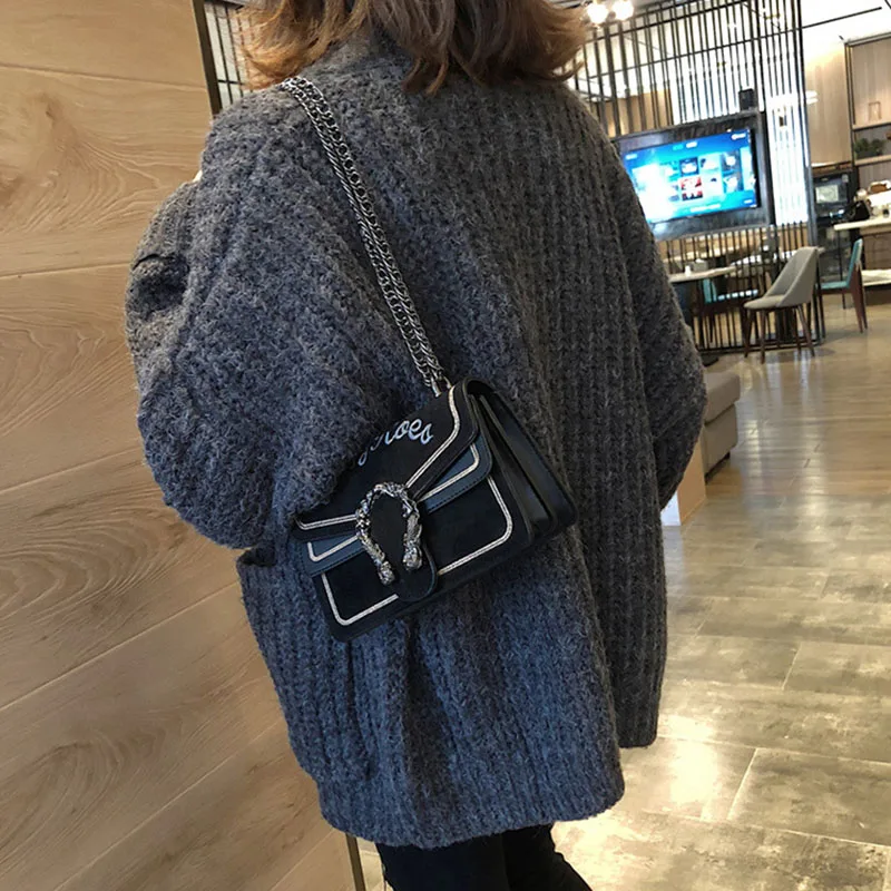 Fashion Design Women Leather Letter Shoulder Bag Female INS Popular Luxury Handbag Chains Crossbody Flap Bolsa For Lady SS3495 (10)