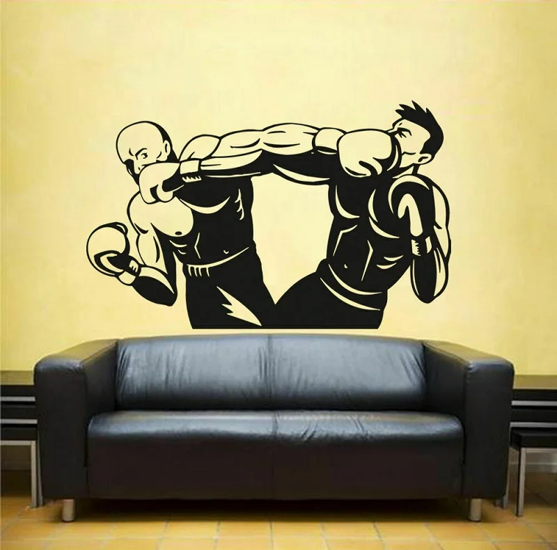 

Vinyl Wall Decal Sticker Kick Boxing Gloves Competition Living Room Gym, Boxing Hall Martial Arts Center Wall Stickers QJ14