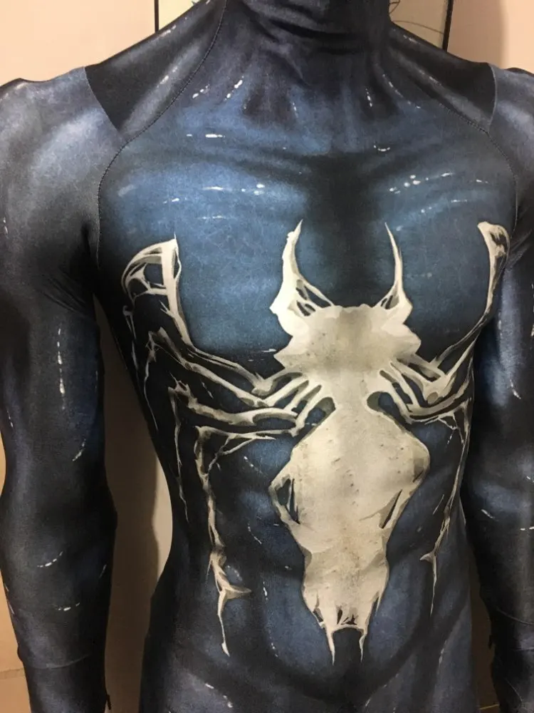 Venom symbiote, костюм Человека-паука, косплей, Хэллоуин, зентай, костюм, черный, Человек-паук, Супергерой, костюмы для взрослых/детей/на заказ