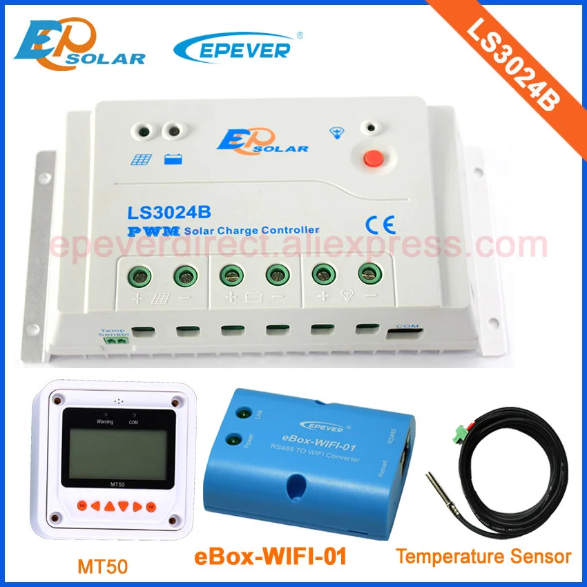 LS3024B портативное солнечное зарядное устройство 12В 24В 30А ШИМ с wifi коробкой и