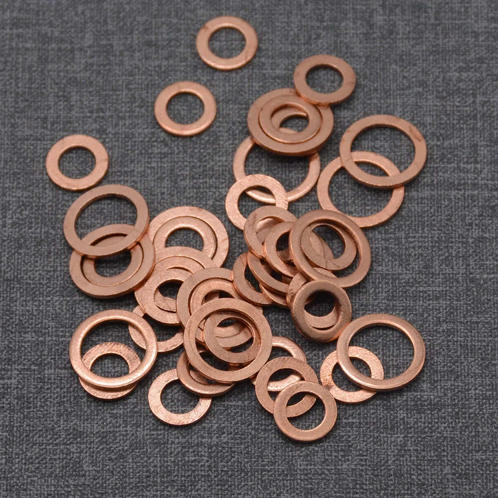 

10Pcs /pack Authentic copper gasket thickness 1mm washer fasteners gasket gasket 6x10mm 8x12mm 10x14mm 12x16mm 14x20mm flat pad