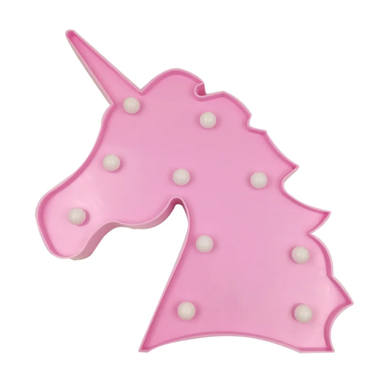 REEDBUCK 3D Unicorn Head Led Night Lights Animal Marquee Lamps Kids Gift Bedroom Table Led Lamp Party Wedding Home Decoration  (18)