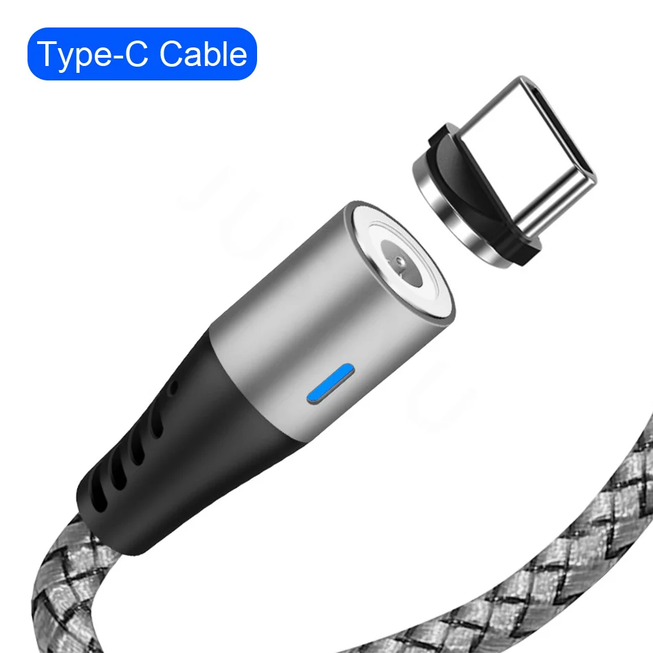 1 м/2 м Магнитный USB кабель для быстрой зарядки и передачи данных для iPhone X Xs Max XR магнитное зарядное устройство Micro usb type C кабель для samsung S10 - Цвет: Silver For Type C