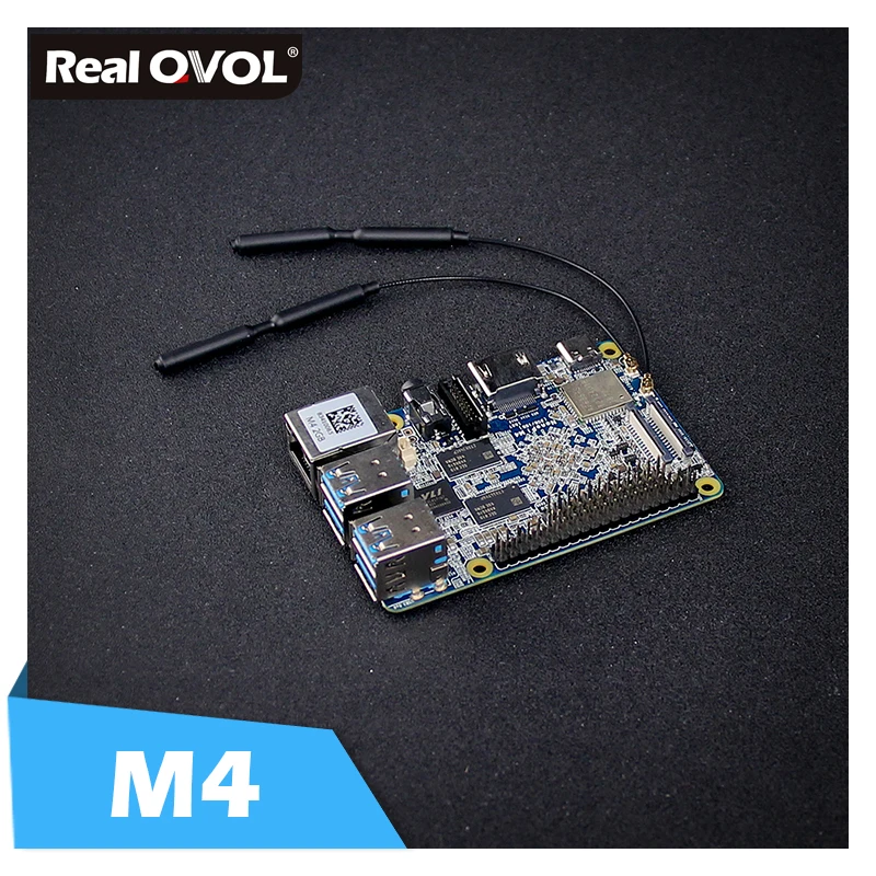  RealQvol FriendlyARM NanoPi M4 2GB/4GB DDR3 Rockchip RK3399 SoC 2.4G & 5G dual-band WiFi+Bluetooth 