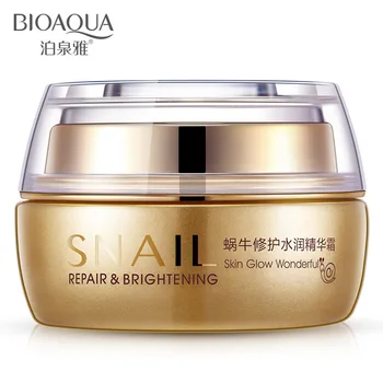 

BIOAOUA snail gel repair face Cream shrink pores brighten skin tone Moisturizing Oil control skin care