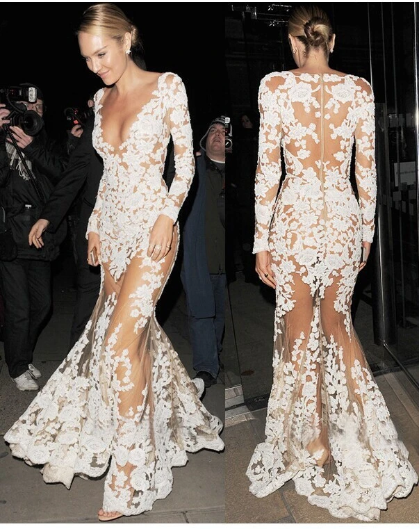 robe de soirée transparente dentelle