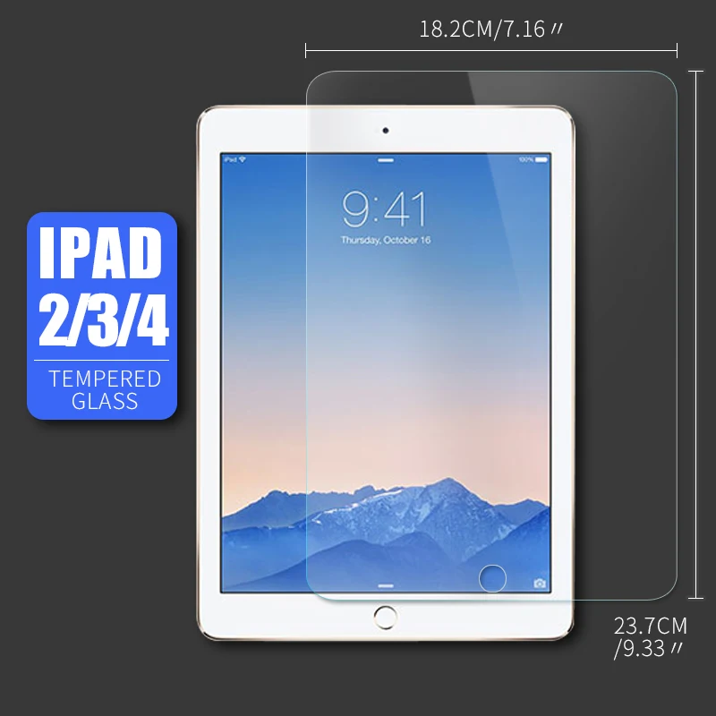 Премиум Закаленное стекло для iPad 2/3/4 Air Air2 Защитная пленка для экрана для iPad Mini 1 2 3 4 Pro 2.5D Прозрачная Передняя пленка