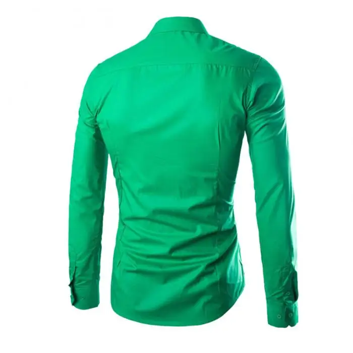 Модные Демисезонный Для мужчин Рабочая Рубашка с длинным рукавом Твердые Цвет легко-уход против морщин мужские повседневные рубашки M-3XL FS99
