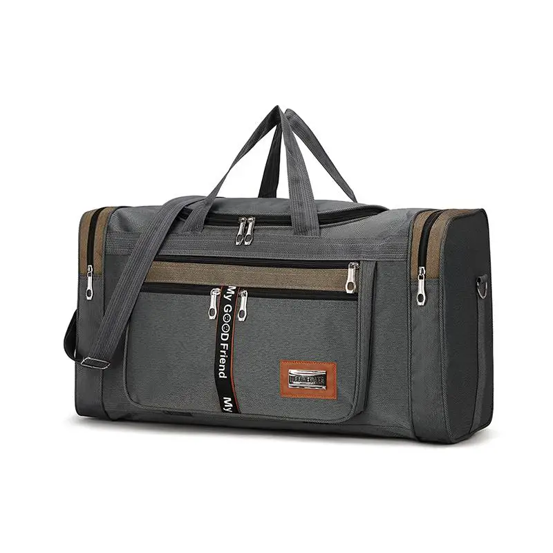 Большой Вместительный ручной Багаж Duffel дорожные сумки мужские дорожные сумки холщовый чемодан спортивная сумка для мужчин Высокое качество - Цвет: Gray