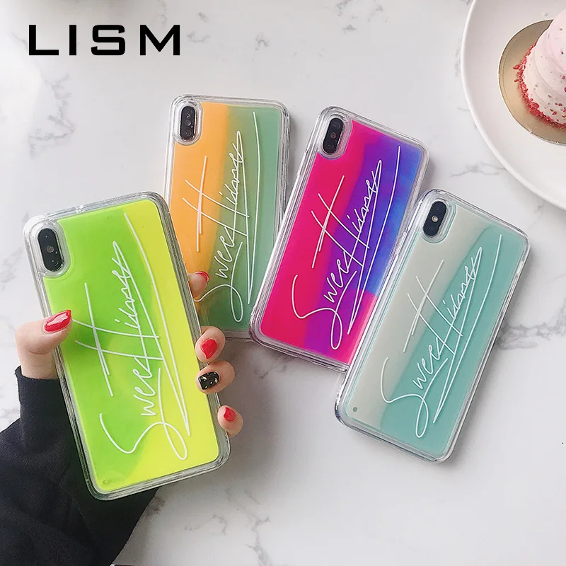 

Nightlight quicksand upmarket Phone Case for iPhone 7 8 Plus Pattern TPU Cases for iPhone XR XS Max 7 6 6S Plus silicon cover