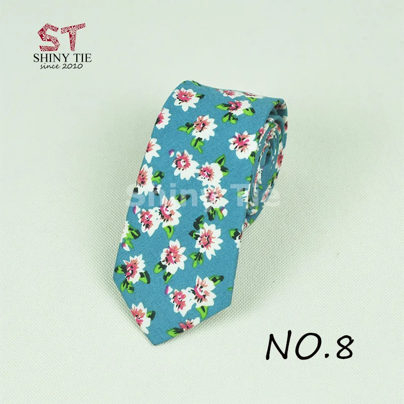 Новая мода галстук Британский хлопок цветок галстук узкий Мужская галстук цветочный галстук Костюмы аксессуары - Цвет: 8