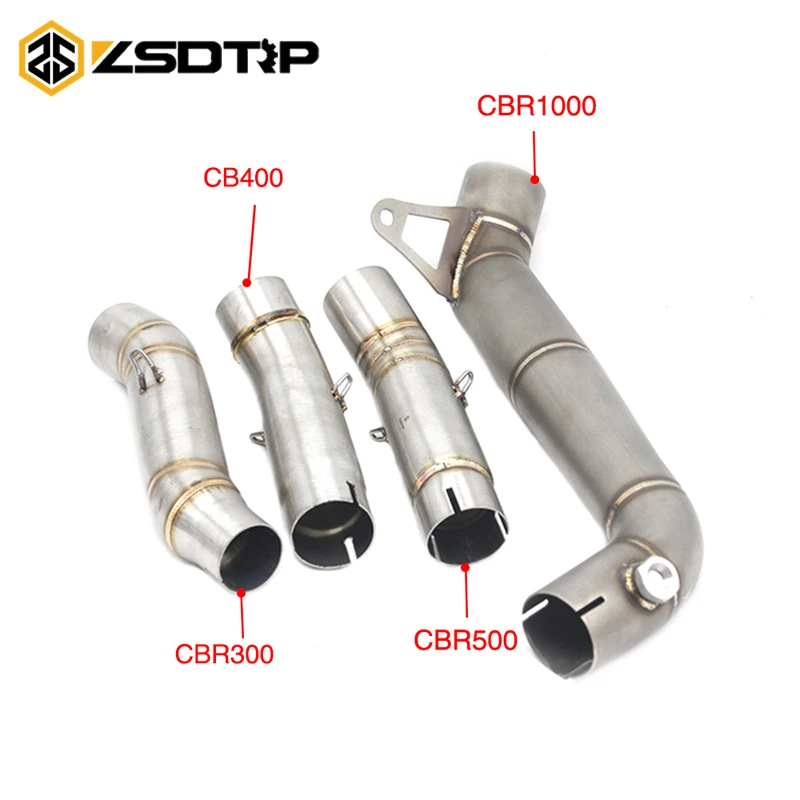 

ZSDTRP Motorcycle Exhaust Middle Pipe Link Pipe Slip-On Without exhaust pipe For HONDA CB400 CBR300 CBR500 CBR1000