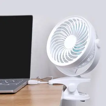 

USB Clip Desk Table Fan with Strong Wind Quiet Portable 2 Speed Adjustable 360°Rotatable Mini Personal Fan for Home Office