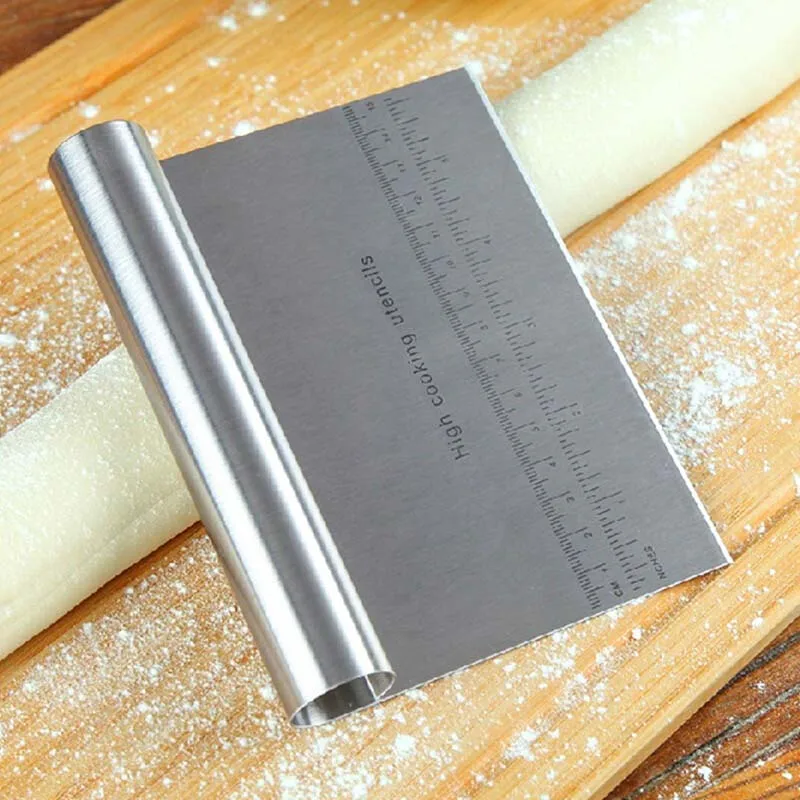  Smoother Dough Scraper Spatula scraper Cutter Flour Pastry Stainless Steel Scraper Cake Blade Bakin