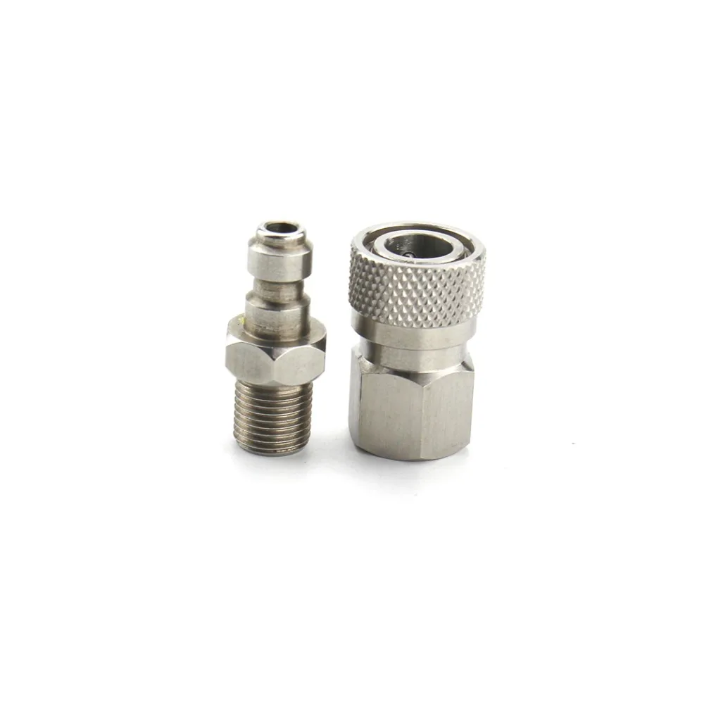 PCP Airforce Paintball 1/8BSPP Stainless Steel G1/8 Male Plug and Female Quick Disconnect SET Connector Fittings Socket 2pcs/set | Спорт и