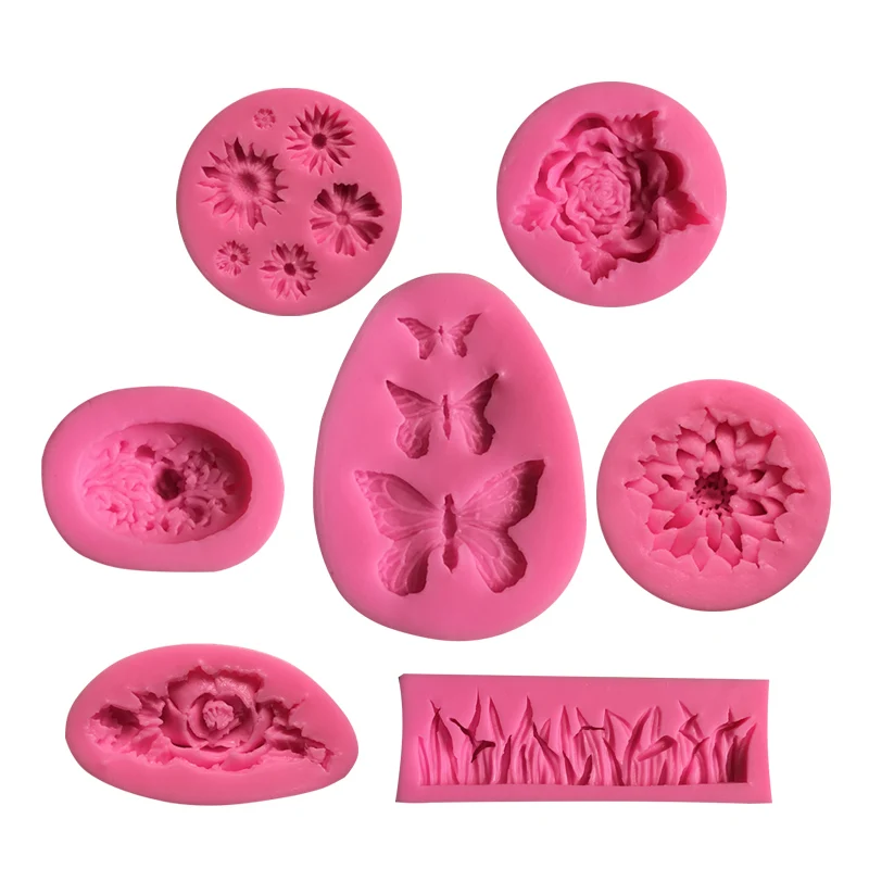 

3D Flower Silicone Molds Fondant Craft Cake Candy Chocolate Sugarcraft Ice Pastry Baking Tool Mould