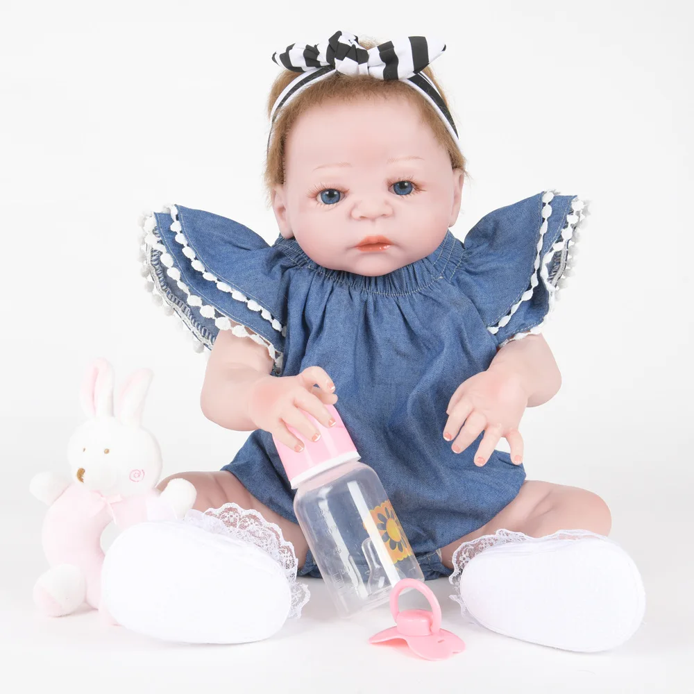 

55cm Soft Full Silicone Reborn Baby Newborn Realistic Princess Girl Doll for Kids Toy Christmas Birthday New Year Gift