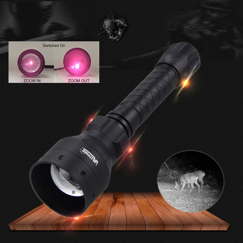 

Tactical 50MM Convex Lens Torch Zoomable Infrared Hunting Flashlight Adjustable 850nm IR Night Vision illuminator 400 Yards